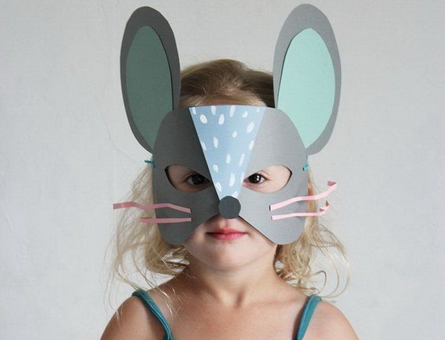 Маска Крысы для ребенка – большой шаблон для печати