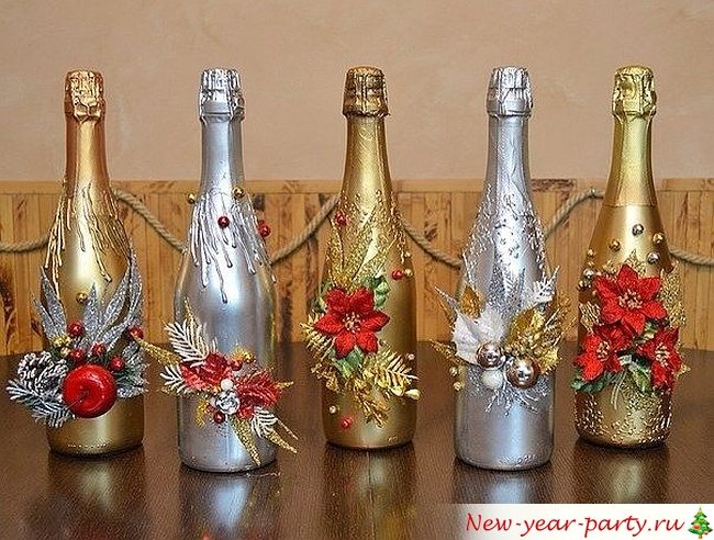 Как украсить бутылку Шампанского на Новый год 2020?