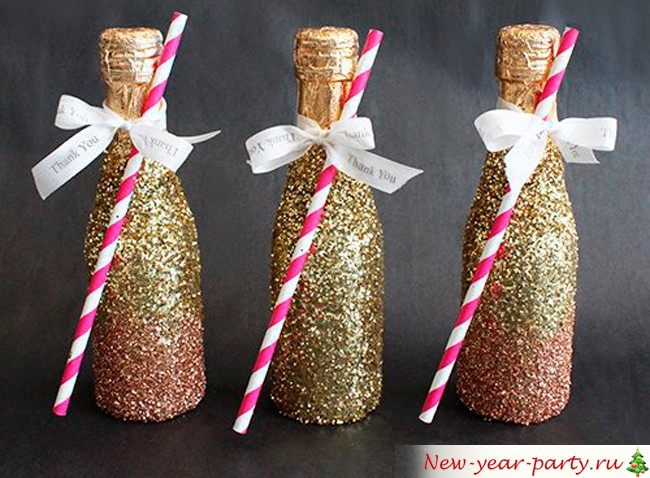 Как украсить бутылку Шампанского на Новый год 2020?