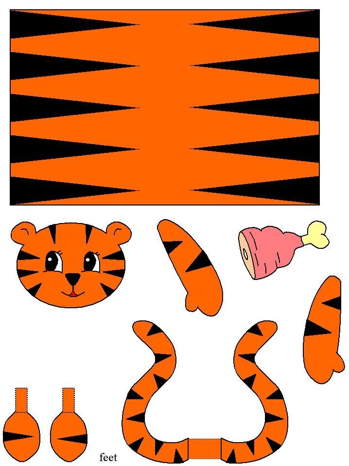 Аппликации Тигра в детском саду: символ года своими руками