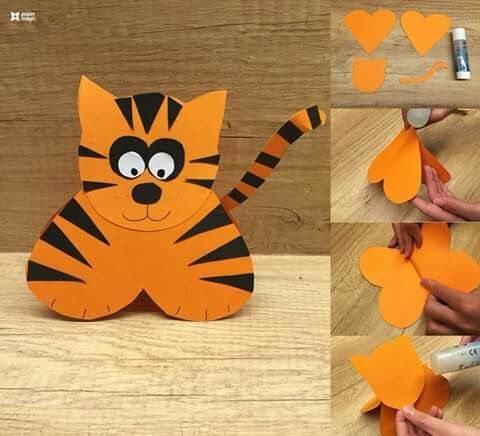 Аппликации Тигра в детском саду: символ года своими руками