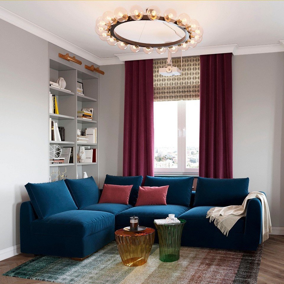 Синий диван в интерьере: советы по выбору и лучшие варианты сочетаний + 60 фото
